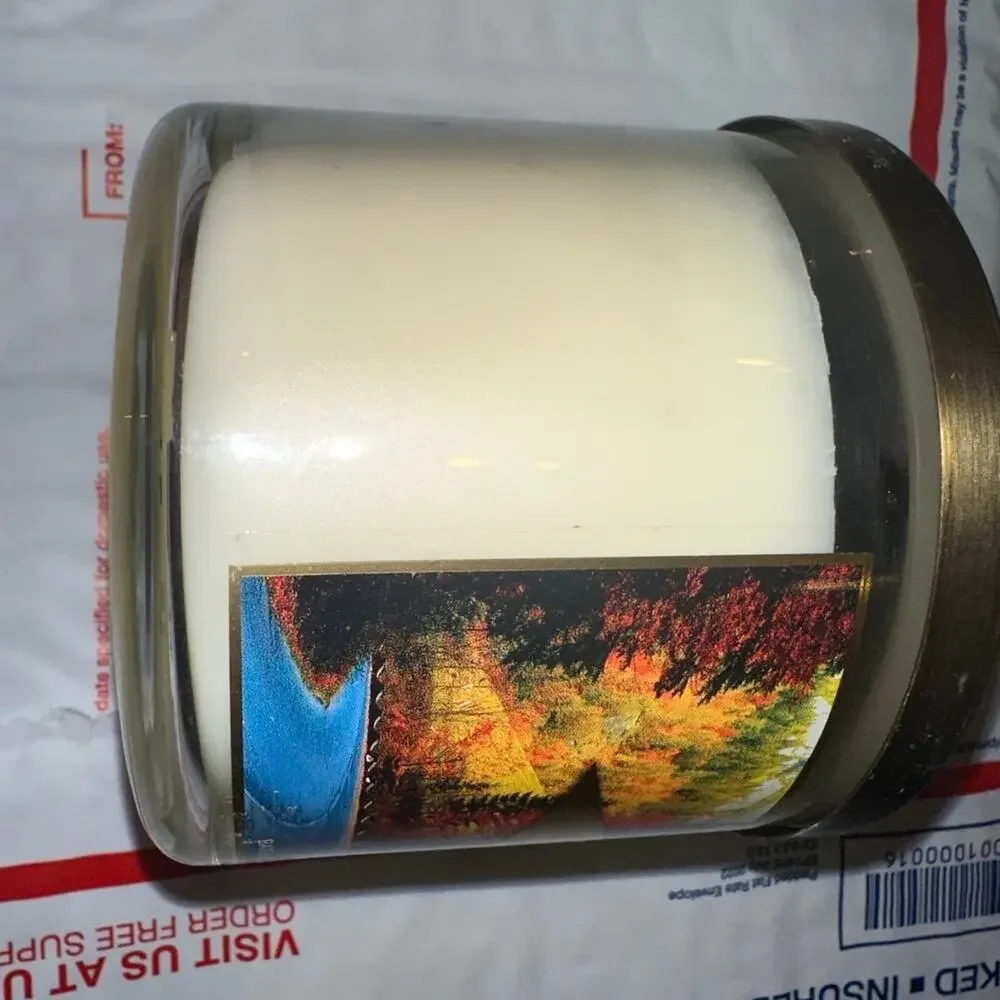 Bath and Body Works Autumn Day 3‎ Wick Scented Candle  Apple Birch Cedar